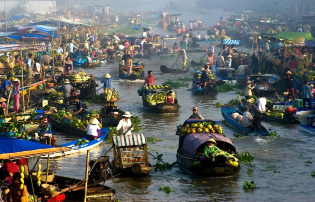 Cai Be schwimmender Markt und Vinh Long